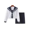 Japanse High School Girl Uniformen Set Taille ALine Geplooide Rokken en Shirt Kleding JK Sailor Uniform Cosplay Vrouw 240301