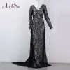 Dress ArtSu Women Elegant Lace Long Dress Sexy Maxi See Through Floral VNeck Evening Party Plus Sizes Dresses Vestidos ASDR20034