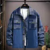 Herrjackor man denim blå lapptäcke för 2024 Spring Autumn Jacket Streetwear Bomber Clothes Oversize 5xl 6xl