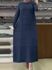 Этническая одежда Ближневосточные платья-хиджабы Мусульманская мода Абая для женщин ZANZEA Негабаритный халат Турция Кафтан Исами Рамадан Арабский