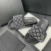 Designer mulheres verão piscina pão chinelo sliders praia luxo cha preto sapato branco caminhada mocassim plana plataforma de viagem sapatos menina sandália de couro slide senhora mule