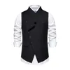 Men's Vests Sloping Collar Men Vest Solid Color Waistcoat Slim Fit Sleeveless Wedding With Lapel For Party