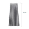 Japanese Student Girls Skirt School Uniform Solid Color Suit Pleated ShortMiddleLong High Elastic Waist Dress 240226