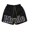 Rhode Designer mody bawełniane szorty szorty męskie designer sportowy litery czarne białe szary tęczowe letnią linę moda top krótkie rękawy