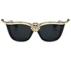 Mode surdimensionné Cat Eye lunettes de soleil femmes marque Designer Lion tête lunettes de soleil pour femmes or rétro femme lunettes de soleil nuances UV400 251M