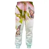 Pantalon pour hommes HX Mode Animal Mens Plantes tropicales Feuille florale Léopard 3D Imprimé Sportwear Pantalon de survêtement décontracté Harajuku Streetwear