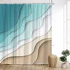 Rideaux de douche Rideau de vagues Rayures géométriques Dégradé Coloré Moderne Minimaliste Accueil Imprimer Salle de bain Décor avec crochets