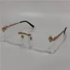2018 nouvelles lunettes optiques et lunettes de soleil de créateur de mode 01480 monture carrée sans monture lentille transparente jambes d'animaux Vintage simple st2997
