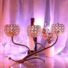 Ljusstakare Kampanj! 3 Arms Crystal Candelabra Bowl Tea Light Votive Stand Tealight Holder Centerpiec