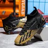 Men Soccer Shoes High Ankle Football Boots Training Sport Futsal Comfortable Cleats FGTF Match Sneakers Top Quality Soft 240306