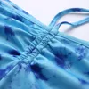 Frauen Shorts Bandage Tie-Dye Sexy Hohe Taille Biker Booty Frauen Blau Push-Up Mini Kurze Hosen Frühling Sommer mujer Yoga Cortos