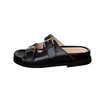 Summer 525 Women's Toe Cowhide Open Sandals Casual Slippers Leather Flat-Bottomed Beach And Slippersouter Wear Buckle Shoes Outer 399 Outer 827 outer