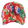 Ball Caps Fashion Floral Pattern Baseball Tradycyjne festiwal wiejskie nakrycia głowy