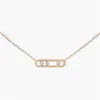 gioielli messis collane designer messikas per collana di gioielli da donna Popolare minimalista placcato oro rosa 18 carati Collana mobile con tre diamanti liscia Fashionabl