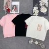 女性TシャツデザイナーTシャツ女性夏ファッションレタースパンコールグラフィックティーニットセータープルオーバー短袖トップス