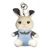 Porte-clés en peluche lapin de dessin animé, jouets en peluche, animal en peluche, lapin mignon, porte-clés de sac, pendentif à breloques