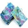 100pcs Blue Coral Organza Bags 9x12cm Small Wedding Gift Bag Cute Candy Jewelry Packaging Bags Drawstring Pouch2269