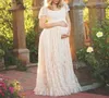 ファッションウーマンレディーサマーマタニティドレス半袖レースフリル妊娠ドレス117366012