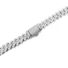 Anpassningsbar isad Moissanite Diamond Cuban Link Chain 925 Sterling Silver Hiphop 12mm