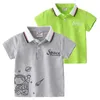 Niedliches Spaceman-Muster Jungen-Polo-T-Shirts Sommer-Kleinkind-Shirt Hochwertige Baumwolle Tops T-Shirt Kinderkleidung 240223