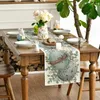 Table Cloth Eucalyptus Egg Easter Linen Runner Spring Farmhouse Kitchen Dining Decor For Indoor Outdoor Home Holiday Party