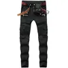 Jean Skinny Ripped Ripped Ripped Skinny Biker Biker causal Pantalon Denim Hop Hop Hop Hop Men Jeans pour hommes