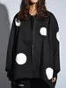 Women's Jackets 2024 Arrival Autumn Cool Casual Women Polka Dot Print Stand Collar Coat Female Full Sleeve Loose Jacket