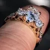 Klaster Pierścienie Solid 10k białe złote kobiety pierścionka z Moissanite Diamonds 1 2 CT gruszka na przyjęcie zaręczynowe rocznica okrągłe połączenie krzyżowe