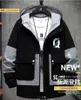 メンズジャケットウィンドブレーカーユース韓国ファッションプリントカジュアルコート男性服2024春秋の男性ドロップ