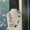 Fashion Long Pearl Neckors Chain for Women Party Wedding Lovers Gift Bride Necklace Designer Channel Jewelry With Flanell Bag270d