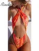 Rinabe sexy bikini 2021 maiô oco para fora onepiecesuits maiô feminino impressão biquini tanga biquinis alta neck4075452