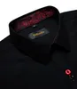 DibanguingMen Shirt Leng Sleeve Black Solid Red Paisley Coorn Contrast Fashion Dress for Buttondown Collar Clothing240304