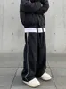Hommes printemps coréen Harajuku Cargo pantalon rétro solide lâche cordon pantalon Jogger Baggy jambe large pantalons de survêtement Y2k vêtements féminins 240305