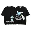 American High Street i Am Alien Foam Letter Ins Super Fire T-shirt à manches courtes marque tendance unisexe