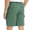 Spring Casual Solid Color Men's Quick Dry Beach Short Pants Multi-pocket Cargo Short Knee Length Man Usa Plus Size Overalls