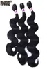 Human Ponytails Body Wave Hair Bundles Curly Weave Synthetic Weft 16 18 20 Inches 3 Black Product7640916