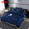 Sisher Luxury Bedding Set 4st Plat Bed Sheet Kort täcke täckning Set King Bekvämt täcke täcker queen size sängkläder sängkläder y2219r