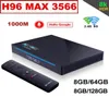 8 GB 128 GB TV -låda Android 110 H96 MAX RK3566 SMART MEDIA PLAYER STB MED BT Google Voice Remote Control 8G 64G 24G5G Dual WiFi 13935976