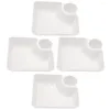 Flatware Sets 4 Pcs Square Tray Dumpling Platter Large Serving French Fries Dessert Trays For Party White Plastic