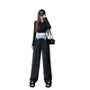 Women's Jeans High Waist S Trousers Black Pants For Women With Pockets Straight Leg Womens Harajuku Fashion Hippie Summer Fitted A R