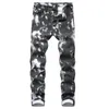 Männer Jeans Ropa Mode Stretch Slim Fit Jet Black Hosen Straße Casual Männer Tie Dye Skinny Denim Punk Hosen vaqueros Hombre