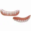 Denti finti Impiallacciature superiori inferiori in silicone Impiallacciature per risate perfette Protesi per denti Incolla Denti finti Bretelle Denti comodi Ortodontico Ma 240229