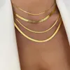 Ketten Mode Unisex Schlangenkette Frauen Halskette Choker Edelstahl Herringbone Gold Farbe für JewelryChains212M