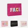 Cosmetic Bags Letter Embroidery Bag Breathable Corduroy Make Up Large Capacity Waterproof Travel Storage Women