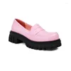 Dress Shoes Black Purple Pink Platform Loafers Woman 2024 British Style Thick Heels Oxfords Pumps Women Slip On College Gothic Mujer