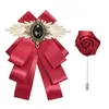 Ręcznie robione broszki łuk męskie krawat osobowość mężczyzn i piny damskie garnitury Bankietowe akcesoria odzieży róża kołnierz róży CORS1982