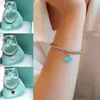 Дизайнерское серебряное ожерелье-подвескаDi Love Plated Drop Glue Enamel Круглый браслет из бисера Женский персиковый красный синий розовый Трехцветный Будда Цепочка из бисера tiffanans