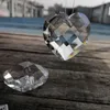 Ljuskrona Crystal Catmal 1st 42mm Clear Facettered Grid Heart Shaped Pendant Prisms Suncatcher smycken halsband Hantverkskonstdelar