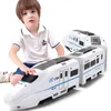 1 8 Harmony Railcar Simulation High-speed Railway Train Toys for Boys Electric Sound Light Train EMU Model Puzzle Child Car Toy 240228