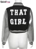Короткая куртка с пушистыми буквами Weird Puss, женская хипстерская куртка с кожаными рукавами в стиле пэчворк Y2K, бейсбольная повседневная уличная одежда, верхняя одежда 240228